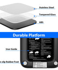 Rock Solid Digital Shipping Scale With Dead On Point 440lb Capacity and Easy Read Display, featuring stainless steel and tempered glass.