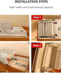 Installation steps of No Sweat Automatic Attic Pull Down Ladder With Rock Solid Telescopic Fold Design Heavy Duty Retractable Handrails And Remote Control For Quick Easy Loft Access 80X120 Cm.
