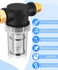 No Nonsense Inline Garden Hose Filter Set With 40 And 100 Mesh Screens, Sediment Filter For Hose, 3/4 Inch Inlet and Outlet