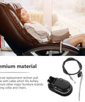 Straight Up Universal Recliner Release Cable Replacement With Heavy Duty Aluminum Spring Pull Handle Simple Swap For Ashley Sofas And Couch Chairs Smooth Action And Super Easy Install For Your Favorite Lounge with black handle and cable.