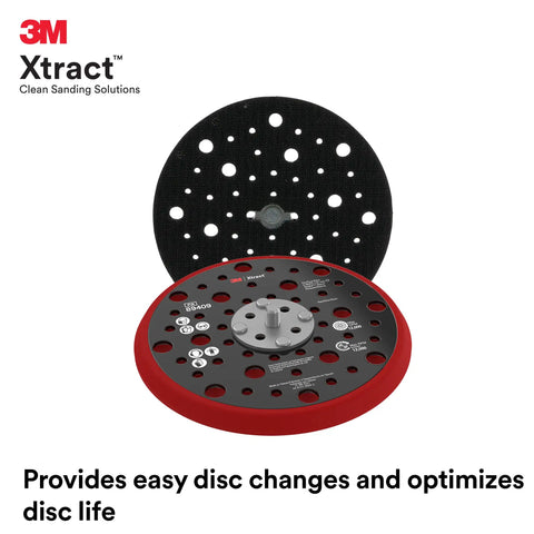 Xtract Hookit Sanding Disc Backing Pad 6 Inch Low Profile Heavy Duty 49 Hole Hard Foam 5/16-24 Ext Up To 12000 RPM front view