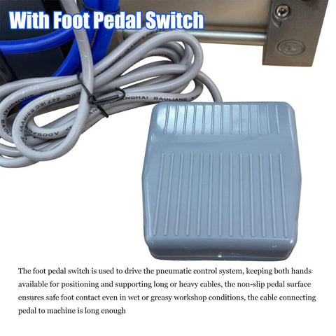 Heavy Duty Pneumatic Wire Cable Cutting Machine With 50Mm Stroke And 110V Ac Power For Clean剪切 foot pedal switch for hands-free operation