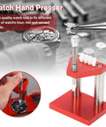 Pro Watch Repair Tool Kit With Hand Removal And Hand Press DIY Watchmaker Essentials for 40mm case, red dial, modern style.