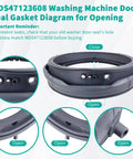 Washer Door Boot Seal Replacement For LG And Kenmore Fits WM8100HVA WM8000HVA WM4070HVA WM4270HVA And More Top Notch Gasket With Same Quality As AP5668418 PS6448330 3 Year Warranty gray rubber gasket with hole positions