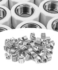 50Pcs Wire Thread Insert Kit 304 Stainless Steel NPT UNC Threads 1/4-20 Coiled Helical Sleeves displayed in piles on a table