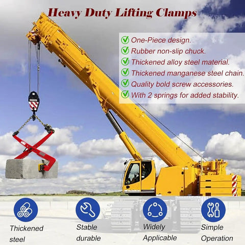 Heavy Duty Adjustable Stone Lifting Clamps For Vertical Plate Clamping And Rigging Features Alloy Steel Chain Links Adjusts 14.2 To 33.5 Inches For A Rock Solid Grip That Makes Moving Heavy Slabs A Total No Sweat Gig On Your Next Big Project
