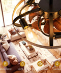 20 Inch Farmhouse Caged Ceiling Fan With Lights And Remote, Low-Profile Black Semi-Flush Mount, Rustic Style, Living Room