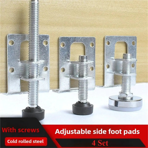 Rock Solid 4 Pack Leveling Feet for Sofa and Table Legs with steel threaded posts and protective pads