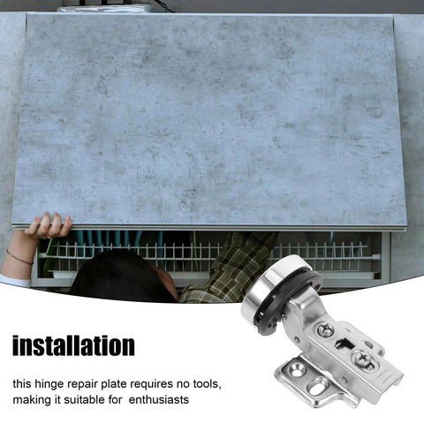 Installation of Four Piece Stainless Steel Soft Close Cabinet Door Hinges For Glass Doors With Hydraulic Damping shown