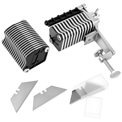 Leather Table Top Lace Cutter With 5 Replaceable Cutters For Fringe Braiding Strips And Belts Pro Grade Manual Lacing Tool