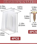 4 Pack Pocket Door Bottom Guide Set Plastic Sliding Door Hardware Adjustable Floor Mounted Guides For Home Office White