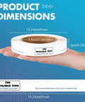 Seal Tape Roll Three Quarter Inch By Six Inch With 250 Waterproof Labels for leakproof seals on bottles jars and lids, handheld view.