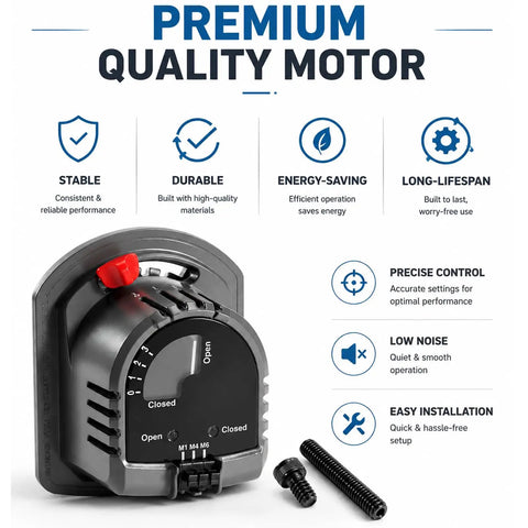 Zone Valve Actuator Replacement Motor For ARD And ZD Dampers, 24V Spring Return, Plug And Play With Adjustable Min And Max Stops, Compatible With Honeywell M847D1004 Damper Operator, Not For EARD Vents. 24V HVAC actuator with mounting screws