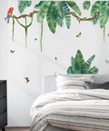 Palm Leaf Wall Decals Set For Living Room And Bedroom Tropical Green Plant Stickers Peel And Stick Wall Art for TV Backdrop