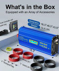 Powerful 3000W Pure Sine Wave Inverter For Off Grid Power 12V To 110V AC With 6100W Surge in box with accessories
