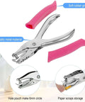 16 Pack Handheld Hole Punchers With Soft Grip 1 Quarter Inch Circle Punch for craft paper, featuring quality metal and pink rubber grip