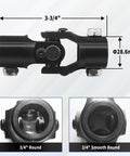 Heavy Duty Three Quarter Inch Round To Three Quarter Inch Round Universal Joint Steering Shaft Black Steel Coupling, 3.75 inch