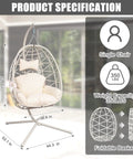 Chill Ready Egg Shaped Hammock Chair For Indoor And Outdoor Use With Removable Washable Cushion And Breathable Woven Design