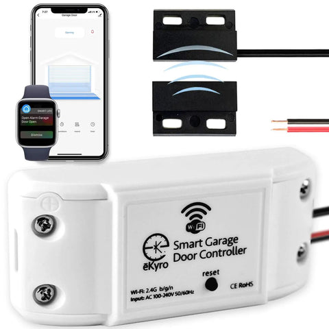 Smart Garage Door Opener With Universal WiFi Remote Compatible With Alexa, Google Home, iPhone, Siri, And Android, Includes Door Left Open Alerts And Security System Integration, Updated Model For Easy Phone Control