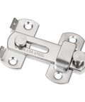 4 Pack Brushed Nickel Stainless Steel Barn Door Latches 2.75 x 2.02 Inches gate lock close-up view.
