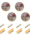 Birdhouse Fence Blue Dresser Drawer Knobs Set Of 4 With Screws Acrylic And Zinc Alloy Cabinet Pulls