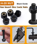 30-Piece Do It All 1/4-20 By 1-1/4 Inch Stainless Steel 304 Flat Head Hex Socket Cap Bolts Kit With Nylon Insert Lock Nuts And Hex Spanner