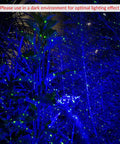 Firefly Garden Lights Star Projector with yellow green laser fireflies and blue nebula cloud outdoors in courtyard at night