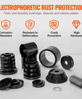 Front Wheel Drive Bearing Press Kit 23 Piece Bearing Puller Set with rust-resistant bushings, sleeves, plates for cars and trucks.