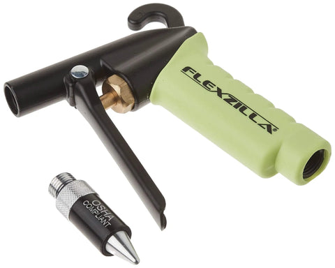 Flexzilla Blow Gun With Quiet Flo Safety Nozzle, Green Finish, Pro Grade Air Tool for garage and home shop cleaning and debris blowing.