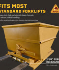 Tough As Nails 3 Yard Self Dumping Hopper Forklift Tilt Skip Handles 8000 Lb Loads Smoothly Quick Release Latch with fork pockets.