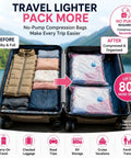 Two Large and Two Jumbo No-Pump Compression Bags for Clothes and Blankets, Vacuum-Free Storage Solution for Travel, RV, and Closet