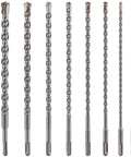 Wensilon concrete drill bits set, carbide-tipped, 3/8 inch shanks, cross-type double-thread, assorted lengths (8 bits)