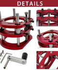 Rock Solid Aluminum Router Lift Precision Milling Table Insert with red body and stainless steel rods for 64 to 66MM routers.