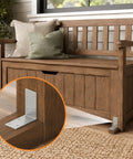 Heavy Duty 3X3 Inch L Brackets Galvanized Steel Corner Braces on wooden bench, providing support for solid construction.