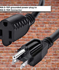 Heavy Duty 6 Foot Extension Cord 16 AWG SJTW Indoor Outdoor Power Cable 3 Prong 125V 13A NEMA 5-15P to NEMA 5-15R