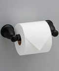 Matte Black 3 Piece Bathroom Hardware Set With 24 Inch Towel Bar, Towel Ring, And Toilet Paper Holder, toilet paper holder view
