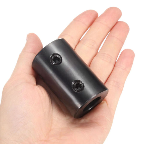 Rigid Shaft Coupling 5/8 Bore, 1-1/4 OD, 2 Inch Length, Black Oxide Steel, Set Screw Coupler With Hex Wrench for 3D Printers and Stepper Motors