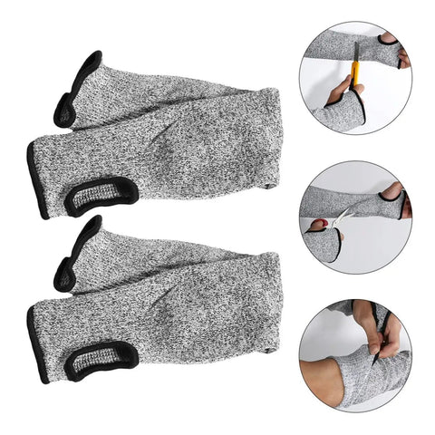 Hella Durable Cut Resistant Arm Sleeves Level Five Protection Badass Anti Slash Forearm Guard Two Piece Set For Heavy Duty Industrial Orchard And Mechanic Workshop Projects