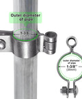 304 Stainless Steel Gate Hinges Two Pack Heavy Duty One And Three Eighths Inch Pipe Hinge With Five Eighths Inch Pin