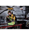 Heavy Duty Rotary Hammer Drill Combo Kit With Sds Max Chuck Active Vibration Control For Badass Concrete Drilling in use overhead.