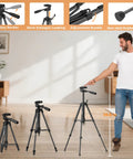Laser Level With Tripod For DIY And Pro Jobs, Self Leveling Line Laser Reaches 100 Ft, Four Brightness Modes, 360 Degree Rotation, Adjustable 36.6 Inch Tripod For Floor Or Table Setup, black tripod