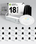 No Fuss Trimless Led Recessed Ceiling Light Fixture Commercial Downlight 15w 1077 Lumens 18 Pack showcased with light fixture components.