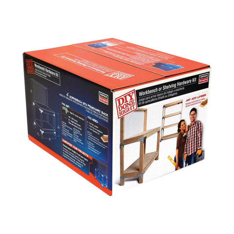Workbench And Shelving Hardware Kit With RTC2Z Corner Connectors And 100 Pieces Wafer-Head Screws For 2x4 Lumber ZMAX Galvanized 18-Gauge Steel Build A Sturdy DIY Workbench And Shelving System Fast. Box of workbench hardware kit for 2x4 lumber, steel connectors and screws