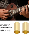 Brass guitar pot sleeves, 10 pcs, 6.35 mm OD x 6.04 mm ID, for converting split-shaft pots to solid.