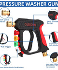 Foam Cannon For Pressure Washer Gun Kit With 1 Quarter Inch Quick Connect, 5 Nozzle Tips, ergonomic handle, extra 1.04mm orifice