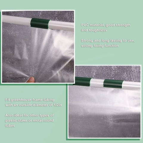 Heavy Duty 32 Pack PVC Greenhouse Clamps Set For Securing Row Covers Arches Tarps Pools And Garden Plastic Film 2.4 Inches Long Bulk Clamp Kit