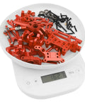 Red Aluminum Suspension Arms And Steering Knuckle Kit With Shock Tower And Linkage for 1/16 Scale RC Cars on Digital Scale