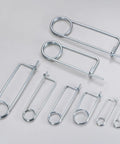 8 Pack Brooch Shape Cotter Pins With Quick Lock Fasteners 2x45mm Spring Steel Pins for garden lawn farm hooks shown