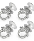 Mini Cantilever Gate Rollers Kit Fits Two And Three Eighths Inch Post And One And Five Eighths Inch Rail Sliding Gate Hardware Set Of Four Gen Two For Chain Link Fences Smooth Operation And Galvanized Steel Durability, showing four galvanized rollers.