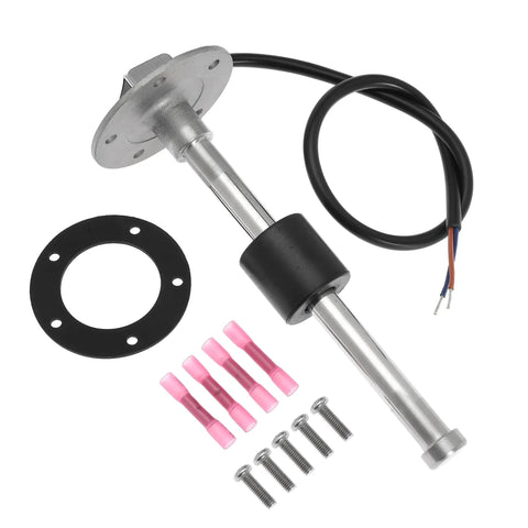 Heavy Duty 316 Stainless Fuel Tank Sending Unit 240 Ohms to 33 Ohms 7 Inch Gauge Sender for Marine Boat RV Truck Water Level Gas Tank Sensor Built Tough Durable Reed Switch Output No Tank Adjustment Needed, 7-inch sender with wiring kit